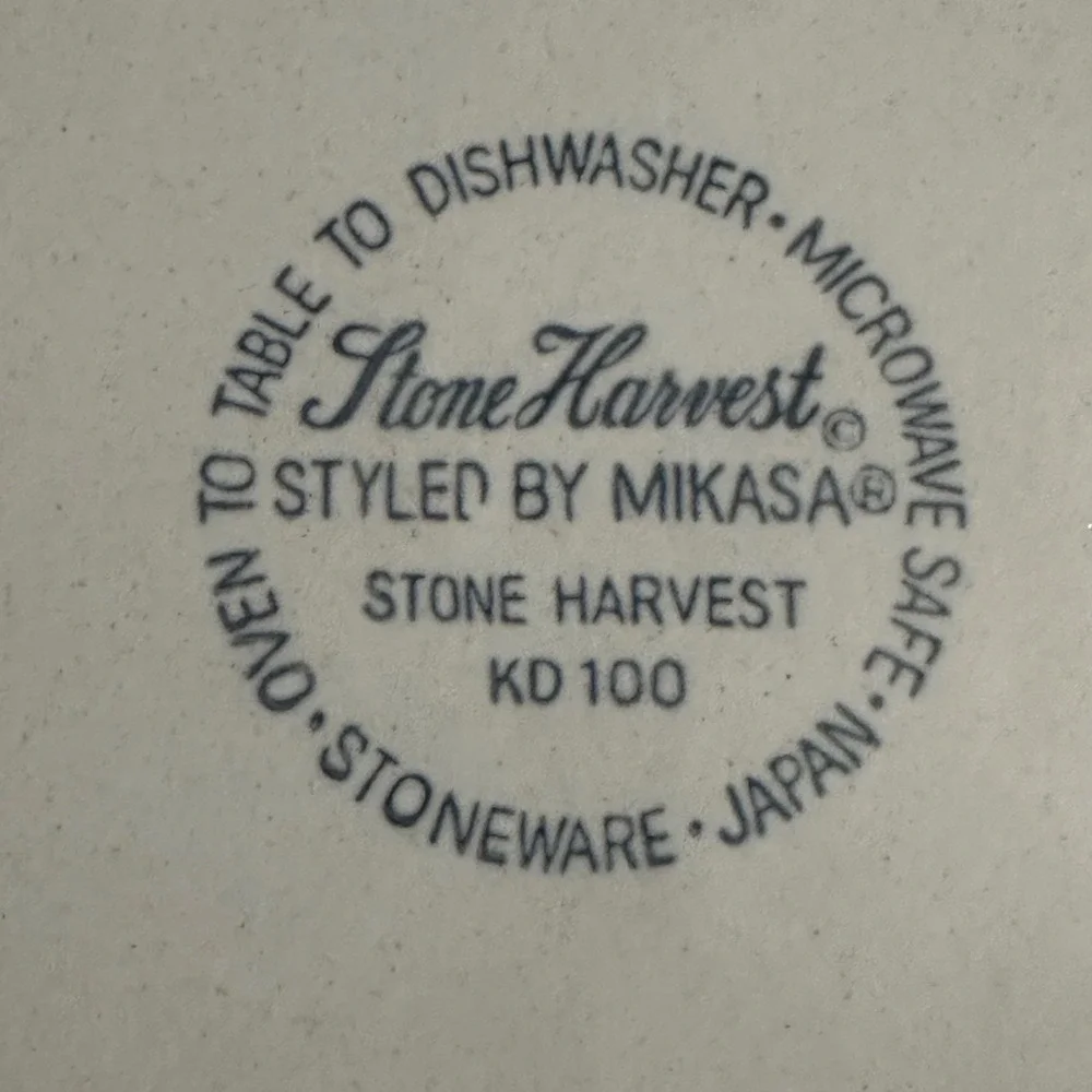 Mikasa Stone Harvest Vintage KD 100 Platter Plate Stoneware Brown Trim Japan 12